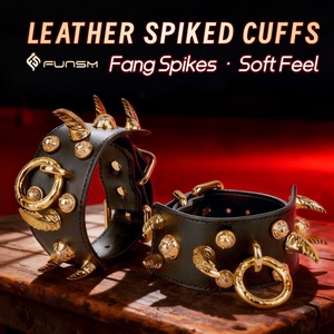 Esposas de Cuero FUNSM, Equipo Erótico de Bondage, Esposas BDSM, Restricción de Manos, Juego SM, Equipo de Bondage para Mujeres y Hombres - Product Image 3