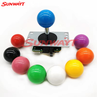 Manette de jeu d'arcade anglaise 12V à 8 directions, ronde, en métal et plastique, pour jeux de combat