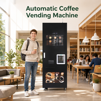 Distributeur automatique de café certifié CE, avec distribution de tasses, café fraîchement moulu, nettoyage automatique, vente directe d'usine