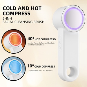 Appareil de nettoyage et de beauté portable 2-en-1 vibrant, chaud et froid, brosse nettoyante pour le visage en profondeur - Product Image 5