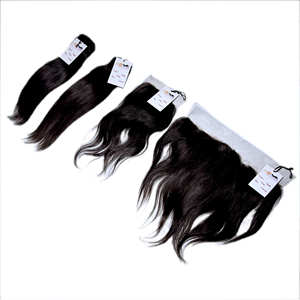 Pelo brasileño crudo 13x4 encaje transparente con paquete virgen cabello humano recto de oreja a oreja HD Frontal de encaje cierre proveedor - Product Image 2