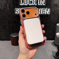 Coque de téléphone portable de luxe en PC rigide avec texture fibre de carbone et chargement magnétique sans fil pour iPhone 17 16 15 Pro Max