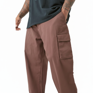 Pantalon de jogging en molleton de coton épais pour homme, cargo de haute qualité, coupe ample, respirant, séchage rapide, grande taille, hiver, actif 2026 - Product Image 1
