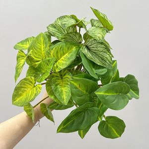 Plante artificielle en pot Meng Jie, 24 feuilles, mini plante verte, Monstera Deliciosa, fougère, verdure décorative d'intérieur - Product Image 1