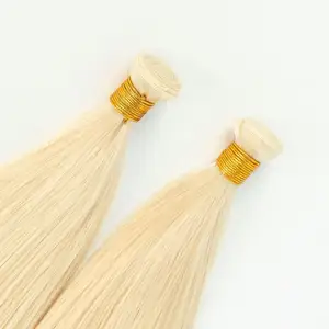 Calidad superior 100 gramos J-Tied Weft 12A Extensiones de cabello ruso virgen de doble estiramiento Hybrid Genius Weft