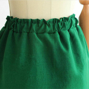 Jupe Midi élégante pour femmes, crayon de bureau, taille élastique, coton, paquet, hanche, nœud, été, automne - Product Image 4