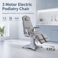 Fauteuil de podologie de luxe, mobilier de salon de beauté, lit de tatouage réglable en hauteur, fauteuil de pédicure à 3 moteurs pour clinique de podologie