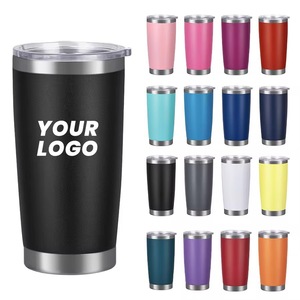 Vaso Térmico de Viaje para Coche de 20oz con Logotipo Personalizado al por Mayor de Fábrica, de Acero Inoxidable con Recubrimiento en Polvo y Tapa para Café - Product Image 1