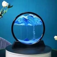 Table ronde de bureau artistique 3D cinétique Art Déco relaxante en PP, affichage d'art de sable mouvant de 7 pouces pour anniversaire