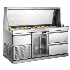 Banco Espositivo Elettrico Commerciale Zunke in Acciaio Inox <span class=keywords><strong>per</strong></span> Preparazione <span class=keywords><strong>Pizza</strong></span> e Esposizione Insalate/Sandwich <span class=keywords><strong>per</strong></span> Ristoranti e Pizzerie - Product Image 6
