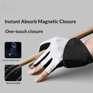 Gants de billard en polyester extensible, taille personnalisée, faciles à nettoyer, avec boucle magnétique à 3 doigts pour <span class=keywords><strong>le</strong></span> sport et l'extérieur - Product Image 1