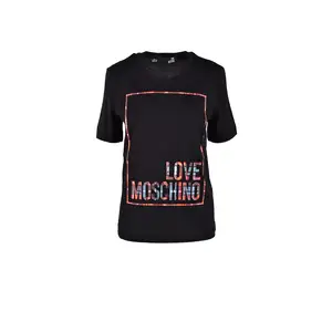 Trendy Love Moschino Heart Print T-shirt - Comfy Stretch Cotton - Express Your Style with Playful Sophistication