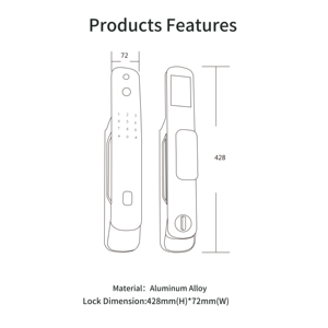 Thông Minh Tự Động 3D Mặt Nhận Dạng Dấu Vân Tay Không Dây Wifi An Ninh Máy Ảnh Cửa Khóa Tuya Nhà Nhôm OEM/ODM Gỗ Đám Mây - Product Image 6