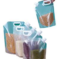 Poche à Boisson Pliable Portable avec Bec Verseur, Sac Plastique Transparent pour Liquides, Eau, Bière ou Jus en Extérieur