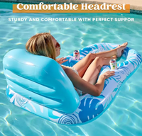 Happy Jack Vente en gros Piscine Floatie Chaise longue Flotteurs Radeau Chaise flottante Water Floatie Adulte avec porte-gobelets