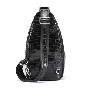 <b>Men's</b> Luxury Crocodile Skin Chest <b>Bag</b> Genuine Leather Cowhide Lining Waterproof Portable Durable Casual <b>Sling</b> Backpack for - Product Image 6