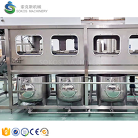 Ligne de production de remplissage d'eau pure en bouteille de 20 litres (5 gallons) entièrement automatique 600 BPH