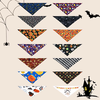 Pañuelos triangulares de poliéster personalizados al por mayor para Halloween, con logo impreso, para perros grandes y gatos