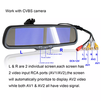 Monitor mobil layar ganda LCD 4.3 inci, Monitor mobil 4ch Av in dengan braket khusus untuk Toyota Jeep Ford Honda Nissan
