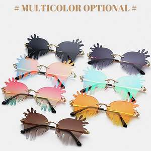 Nuevas Gafas de Sol de Moda 2020, Diseño Único de Aleación con Forma de Lágrima y Corazón, Coloridas, Extra Grandes e Irregulares para Fiesta - Product Image 6