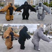 Costume de mascotte gonflable gorille singe pour publicité événementielle, cosplay et déguisement, avec vêtements de poupée en peluche de dessin animé