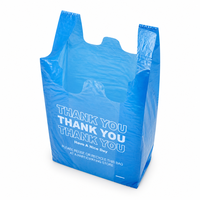 Gilet de courses blanc imprimé « Merci » avec poignées, rappel de réutilisation et de recyclage, pour supermarché et emballage de caisse de détail