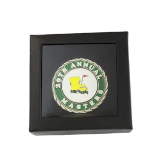 定制高尔夫俱乐部纪念品硬币金属扑克筹码双面高尔夫大标记展示盒
