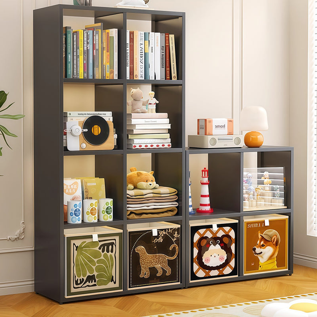 Metal Modern Standard Bookcase Toy Storage Open Back Bookshelf