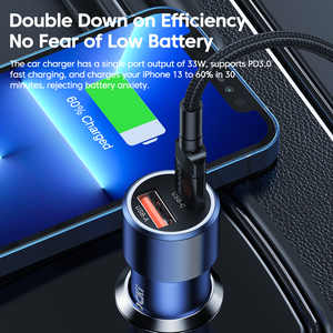 Toocki Ring Ambient Light Car Fast Charger Qc3.0 Dual Aluminio Metal Car Charger Simple Pd Fast Car Charger Fast - Product Image 3