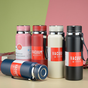 Botella de agua aislada de acero inoxidable 316 personalizada termo portátil de doble pared termos de vacío con Infusor de té/Correa - Product Image 2