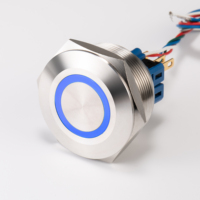 Interrupteur à bouton poussoir 30 mm en acier inoxydable/aluminium IP65 10A 1NO1NC, commande d'outillage, utilisation industrielle, grande taille, bouton à verrouillage
