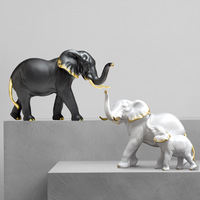 Décoration d'éléphant moderne et créative, lumière de luxe, art déco, artisanat en résine pour le bureau, la maison, le salon, le meuble TV, la décoration de bureau
