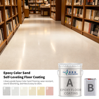 Peinture de sol en résine époxy à base d'eau auto-nivelante effet marbre sable coloré - Surface antidérapante sans joint couleur personnalisée