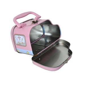 Cute Car Shaped Tin <b>Box</b> With Handle & Lock Custom Printed Kids <b>Metal</b> Tin Case for Candy Chocolate Snack Gift Storage - Product Image 6