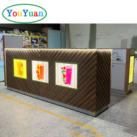 Einzelhandel Bäckerei Glas Display zeigt Holz Lebensmittel Theke Vitrine für Einkaufs zentrum Bubble Tea Kiosk