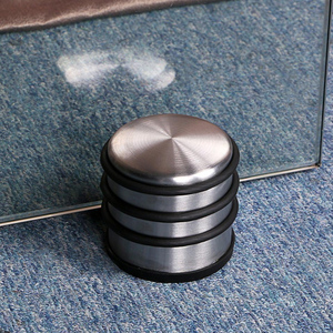 Tope de Puerta Redondo de Acero Inoxidable Resistente, Acabado Negro Satinado, con Goma Protectora para Paredes y Puertas, Popular OEM - Product Image 3