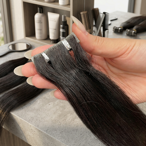 Extensions de cheveux naturels noirs lisses de qualité supérieure, invisibles, à peigne, sans perte, prêtes à être expédiées, 100% cheveux humains - Product Image 1