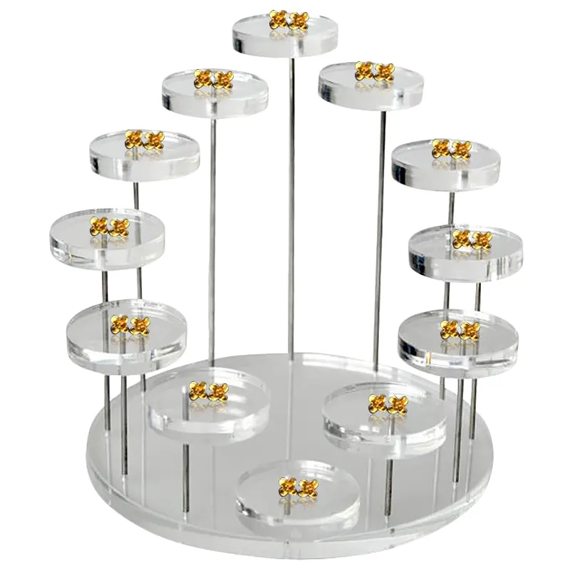 Benutzer definierte mehr schicht ige Acryl Ring Display Stand Ohrring Stand Anhänger Edelstein Vitrine Schmuck Display Stand für Logo Block