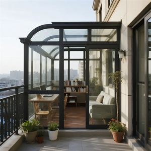 DEMEA Kit <span class=keywords><strong>de</strong></span> véranda en aluminium blanc moderne Option <span class=keywords><strong>de</strong></span> <span class=keywords><strong>toit</strong></span> rétractable manuelle Assemblage facile Maison en verre pour terrasse <span class=keywords><strong>de</strong></span> jardin étanche - Product Image 4