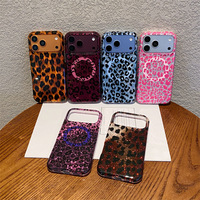 Casing Ponsel Magnetik Motif Leopard Berkilau untuk iPhone 18 Pro Max, Pelindung Anti Benturan Bermotif Hewan untuk iPhone 18 17 16 15