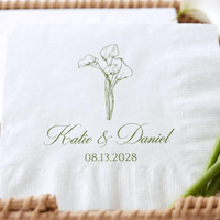 Serviettes en papier jetables personnalisées avec nom de couple imprimé, écologiques, pour mariage, Thanksgiving, Ramadan, vente en gros