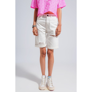 Bermuda in denim bianco - Product Image 3