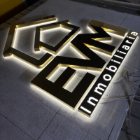 Lettres rétroéclairées par LED avec halo lumineux, signalétique murale rétroéclairée pour la publicité d'entreprise