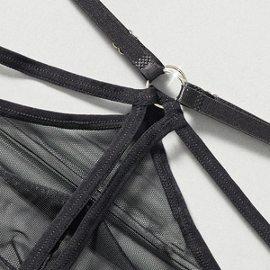 Culotte string sexy en maille pour homme, noire, fine, en polyester, transparente, avec poche en U, collection Printemps 2026 Saint-Valentin - Product Image 4