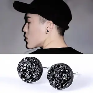 Ohrringe Männer Modeschmuck Schwarz Single Koreanische Herren Einfache Persönlichkeit Kristall Cluster Weibliche Ohrringe