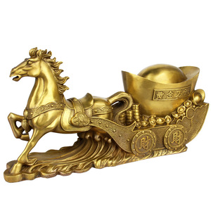 Copper horse-shaped lucky money gift <b>car</b> <b>decoration</b> for the Xingzhuang office opening ceremony - Product Image 1
