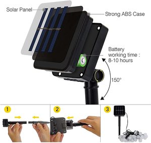 Giáng sinh Bong Bóng Đèn năng lượng mặt trời Cây giáng sinh đèn không thấm nước dẫn năng lượng mặt trời chuỗi đèn ngoài trời Cây giáng sinh trang trí - Product Image 6