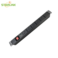 PDU Starlink 19 pouces pour montage en rack, norme Argentine, 6 prises avec interrupteur, indicateur LED, protection contre les surtensions, multiprise