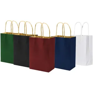 Bulk 5.25X3.25X8 Inch Multicolor Kleine Kleur Gift Bags Met Handvatten Van 20 Pcs Elk Wit Zwart groen Blauw Rood