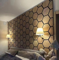 Panneau acoustique hexagonal en bois Akusalt, décoration murale, art mural paramétrique, panneau acoustique 3D pour les murs de bureau